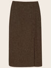 Classic Herringbone Wool Skirt Brown - ARIFF - BALAAN 2