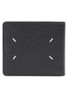 Stitched Leather Bifold Half Wallet Black - MAISON MARGIELA - BALAAN 2