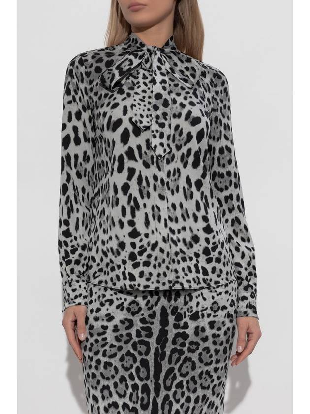 Dolce & Gabbana Silk Shirt With Animal Motif, Women's, Black - DOLCE&GABBANA - BALAAN 3