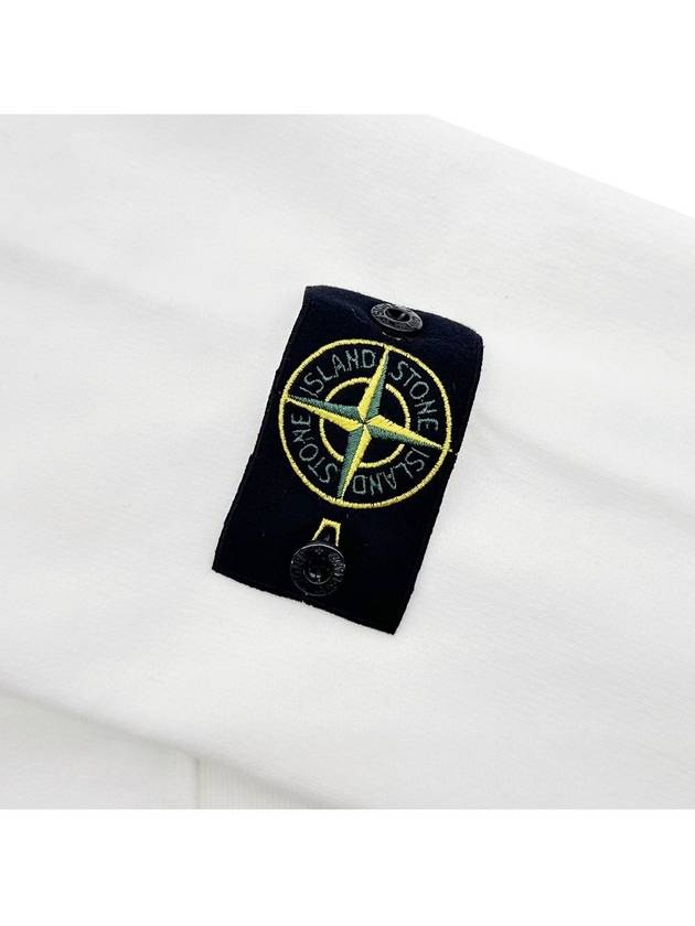 Wappen Patch Crew Neck Cotton Sweatshirt White - STONE ISLAND - BALAAN 5