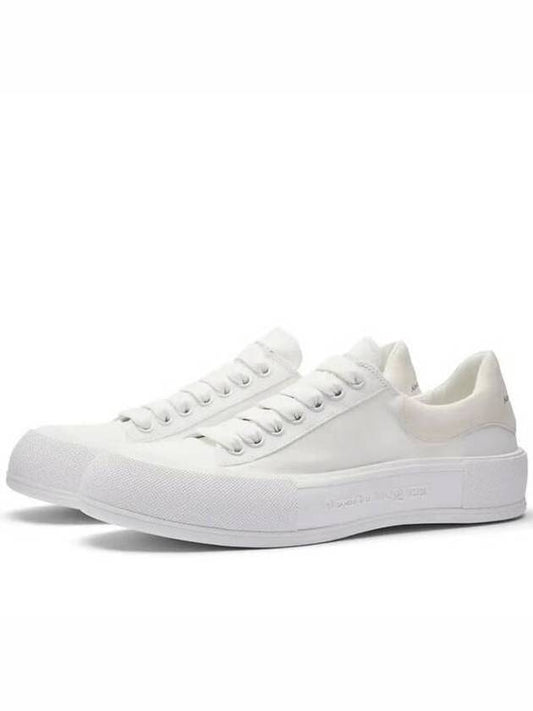 Deck Lace-up Plimsoll Low-top Sneakers White - ALEXANDER MCQUEEN - BALAAN 2