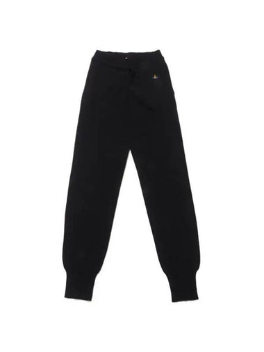 ORB Logo Drawstring Knit Leggings Black - VIVIENNE WESTWOOD - BALAAN 1