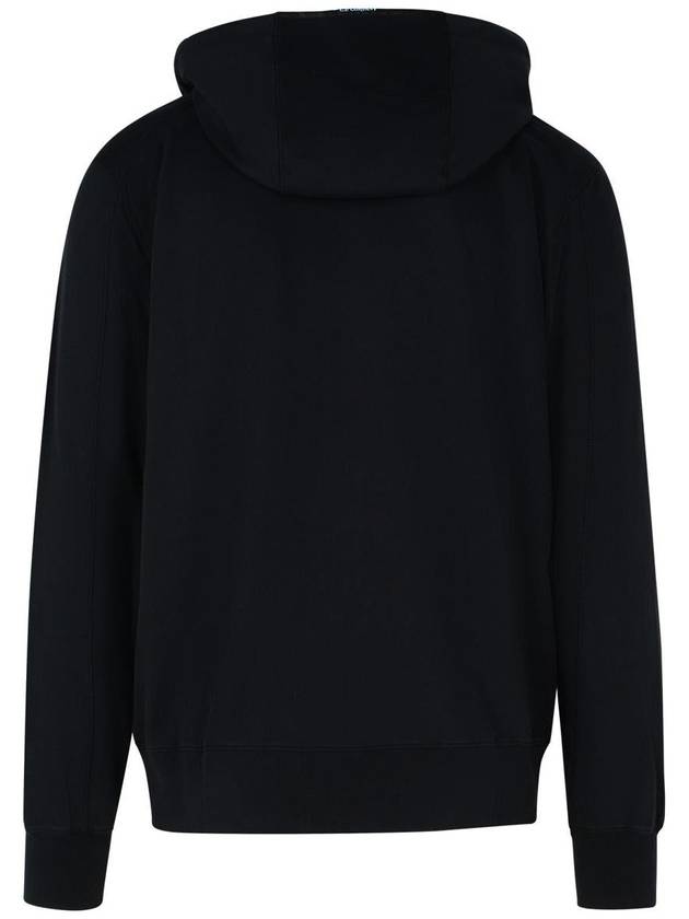 Light Fleece Zip Up Hoodie Black - CP COMPANY - BALAAN 4