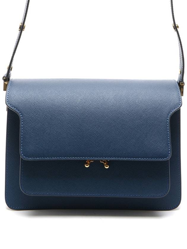 Saffiano Trunk Medium Shoulder Bag Navy - MARNI - BALAAN 2