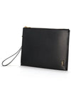 Tiny Cassandre Shiny Leather Zip Tablet Clutch Bag Black - SAINT LAURENT - BALAAN 5