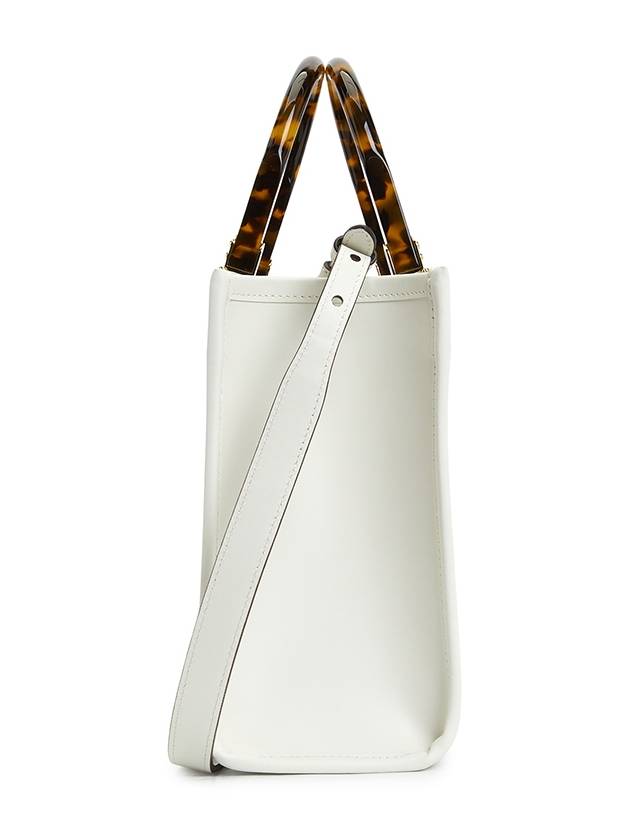 Sunshine Small Leather Tote Bag White - FENDI - BALAAN 3