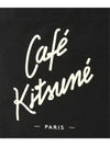 Café Logo Printing Cotton Canvas Small Tote Bag Black - MAISON KITSUNE - BALAAN 3