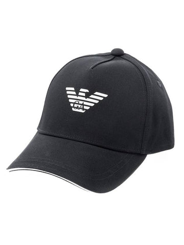 Eagle Logo Ball Cap Black - EMPORIO ARMANI - BALAAN.