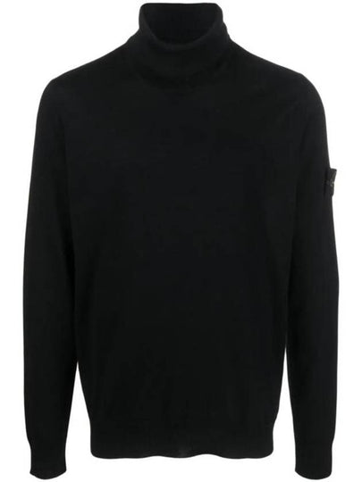 Wappen Patch Virgin Wool Turtleneck Black - STONE ISLAND - BALAAN 2