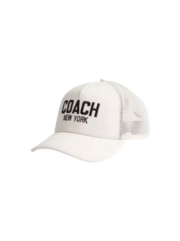 Logo Trucker Ball Cap Chalk - COACH - BALAAN 1