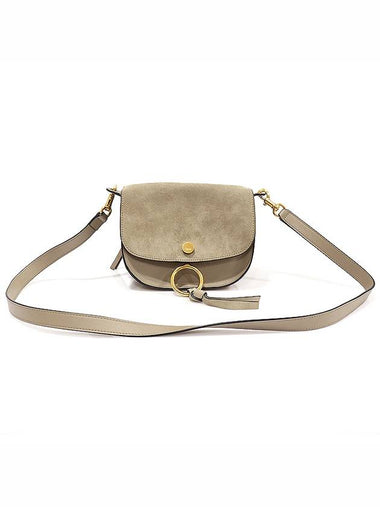 3S1239 H5I Morty Gray Suede Calfskin Gold KURTIS Mini Shoulder Bag - CHLOE - BALAAN 1