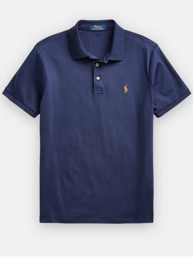 Embroidered Logo Pony Polo Shirt Blue - POLO RALPH LAUREN - BALAAN 2