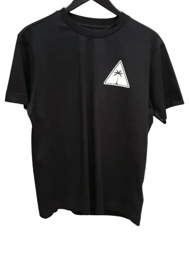 Triangle Logo Short Sleeve T-Shirt Black - PALM ANGELS - BALAAN 2