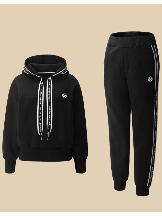 Women s Long Sleeve T Shirt Black Label Royal Soft Warm Up Hooded Jogger Set GT60722 GPW8199 - MAHES - BALAAN 1