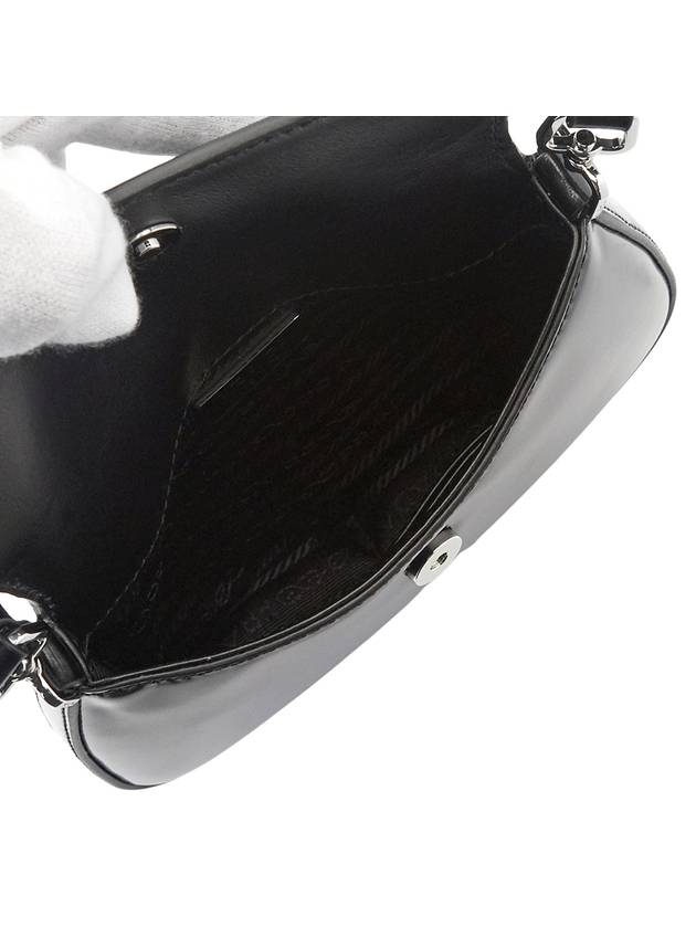 Cleo Brushed Leather Mini Shoulder Bag Black - PRADA - BALAAN 8