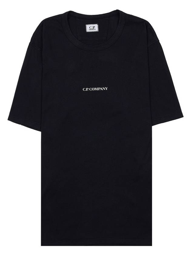 24/1 Jersey Garment Dyed Logo Short Sleeve T-Shirt Black - CP COMPANY - BALAAN 10