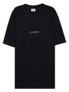 24/1 Jersey Garment Dyed Logo Short Sleeve T-Shirt Black - CP COMPANY - BALAAN 9