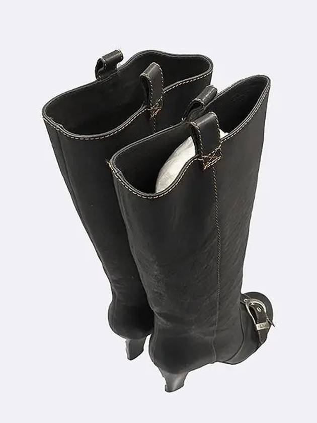 Black leather pin buckle women s long boots 250MM - DIOR - BALAAN 6