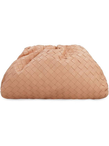 Intrecciato Nappa Leather Dumpling Clutch Bag Almond - BOTTEGA VENETA - BALAAN 1