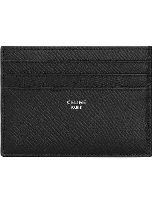 Grained Calfskin Large Card Wallet Black - CELINE - BALAAN 2