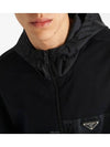 Triangle Logo Pocket Breasted Zip Up Jacket Black - PRADA - BALAAN 6