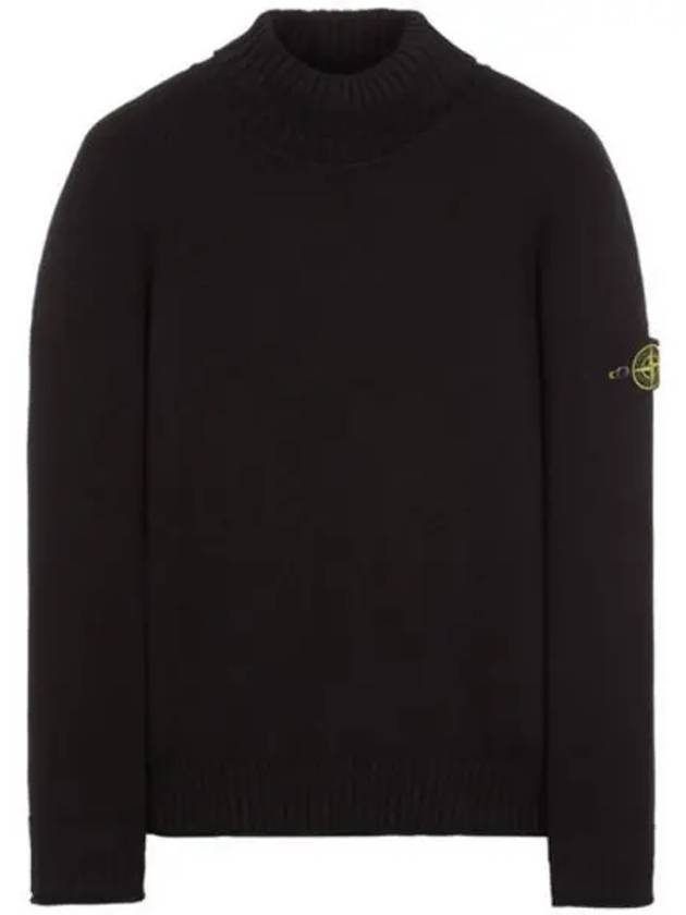 Logo Wappen Patch Cotton Turtleneck Black - STONE ISLAND - BALAAN 2