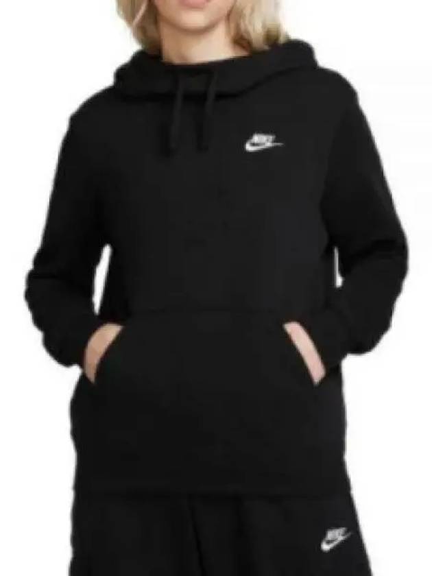 Sportswear Club Fleece Funnel-Neck Hoodie Black - NIKE - BALAAN 2