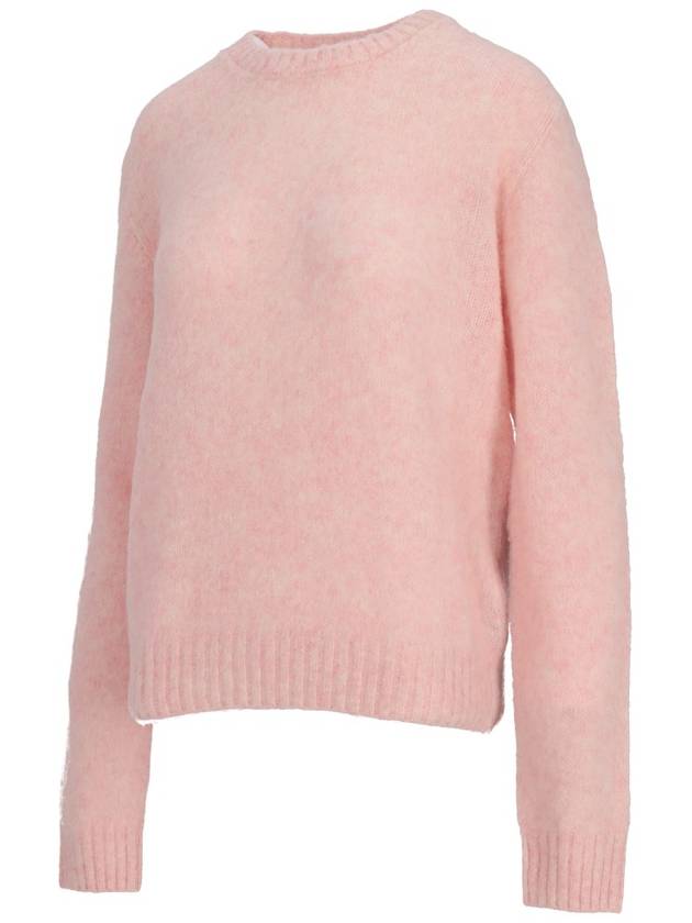 Shetland wool crewneck knit top alabaster pink - PRADA - BALAAN 3