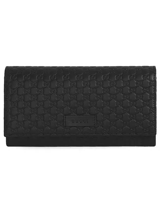 Women's Micro GG Ssima Flap Continental Long Wallet Black - GUCCI - BALAAN 3