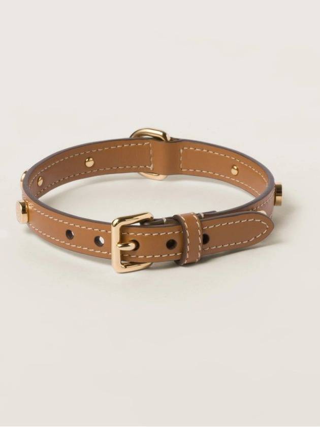 Leather Pet Collar Brown - MIU MIU - BALAAN 3