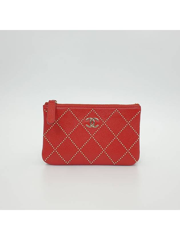 Women s Lambskin Studded Pouch Mini - CHANEL - BALAAN 4