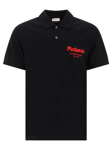 Polo T-Shirt 662551QXAAK0509 Black - ALEXANDER MCQUEEN - BALAAN 1