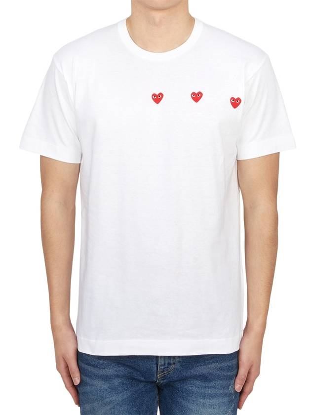 3 heart patch short sleeve t shirt white - COMME DES GARCONS PLAY - BALAAN 2