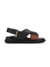 Fussbett Leather Sandals Black Brown - MARNI - BALAAN 3