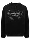 Overfit Wave Graphic Back Logo Sweatshirt Black W243TS28 723B - WOOYOUNGMI - BALAAN 2