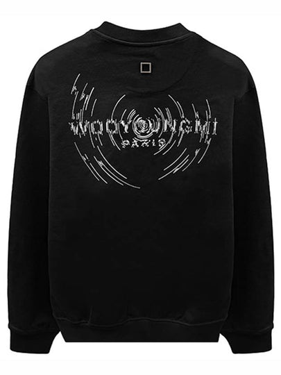 Overfit Wave Graphic Back Logo Sweatshirt Black - WOOYOUNGMI - BALAAN 2