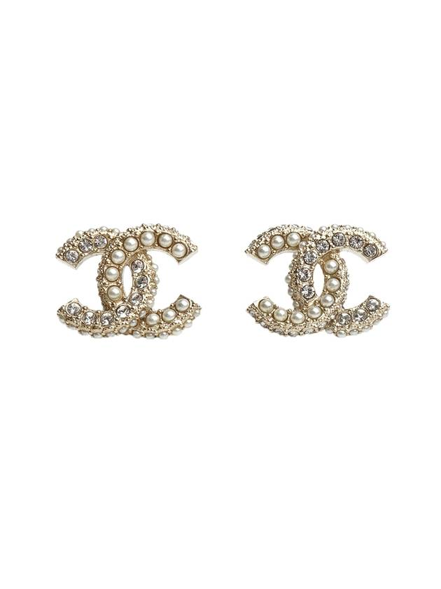 CC Logo Stone Pearl Earrings Gold - CHANEL - BALAAN 1