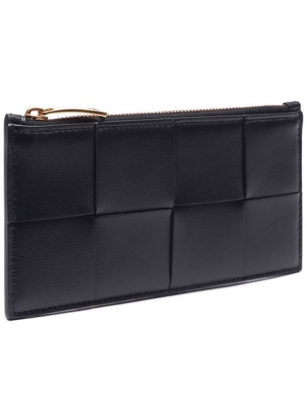 Intrecciato Zipper Card Wallet Black - BOTTEGA VENETA - BALAAN 4