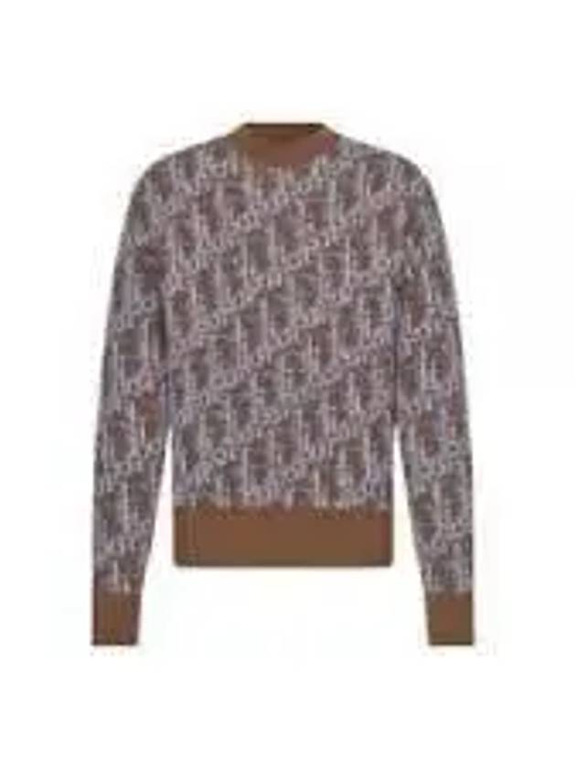 Oblique Wool Jacquard Knit Top Blue Brown - DIOR - BALAAN 2