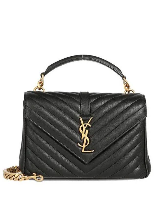 College Medium in Quilted Leather Shoulder Bag Black - SAINT LAURENT - BALAAN 2