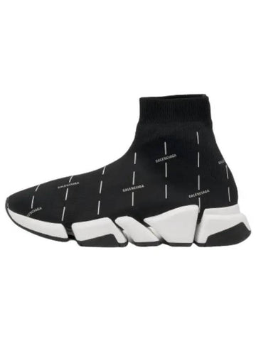 Speed All Over Logo Sneakers Black - BALENCIAGA - BALAAN 1