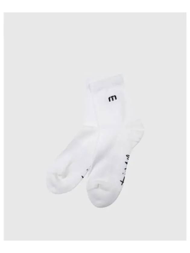 TRAVISMATHEW Men s TM Logo Medium Neck Socks White - TRAVIS SCOTT - BALAAN 1