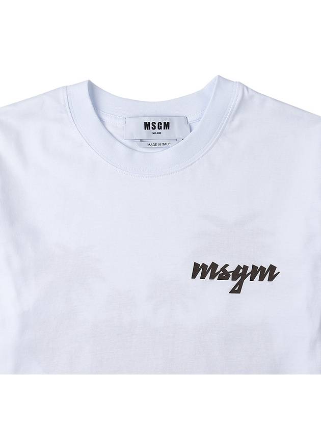 Tropical Logo Cotton Short Sleeve T-Shirt White - MSGM - BALAAN 5