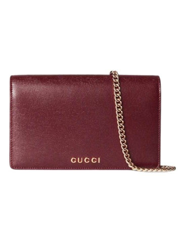 Script Chain Shoulder Bag Red - GUCCI - BALAAN 1