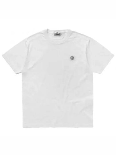 Organic Cotton Short Sleeve T-Shirt White - STONE ISLAND - BALAAN 2