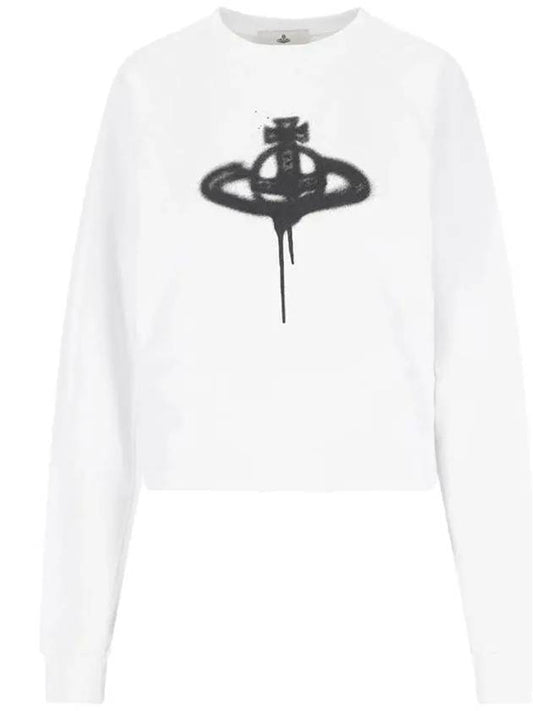 Spray ORB Logo Sweatshirt White - VIVIENNE WESTWOOD - BALAAN 2