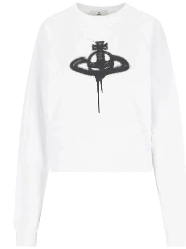 Spray ORB Logo Sweatshirt White - VIVIENNE WESTWOOD - BALAAN 3