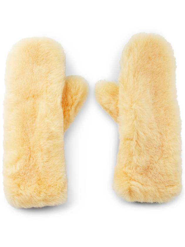 Teddy Shearling And Leather Logo Gloves - BOTTEGA VENETA - BALAAN 1