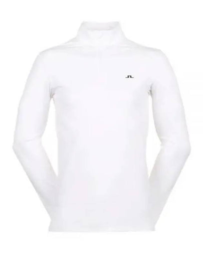 Men's Luke Quarter Zip Mid Layer Long Sleeve T-Shirt White - J.LINDEBERG - BALAAN 2