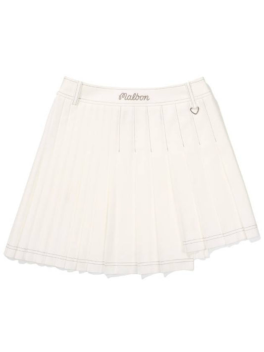 Wrap Pleated Skirt IVORY WOMAN - MALBON GOLF - BALAAN 2